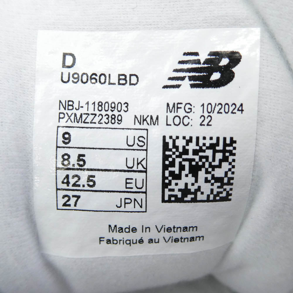 NEW BALANCE ニューバランス U9060LBD Balance 9060 Beige Gray 9060 ベージュ グレー ローカット スニーカー ベージュ系 27cm【新古品】【未使用】【中古】