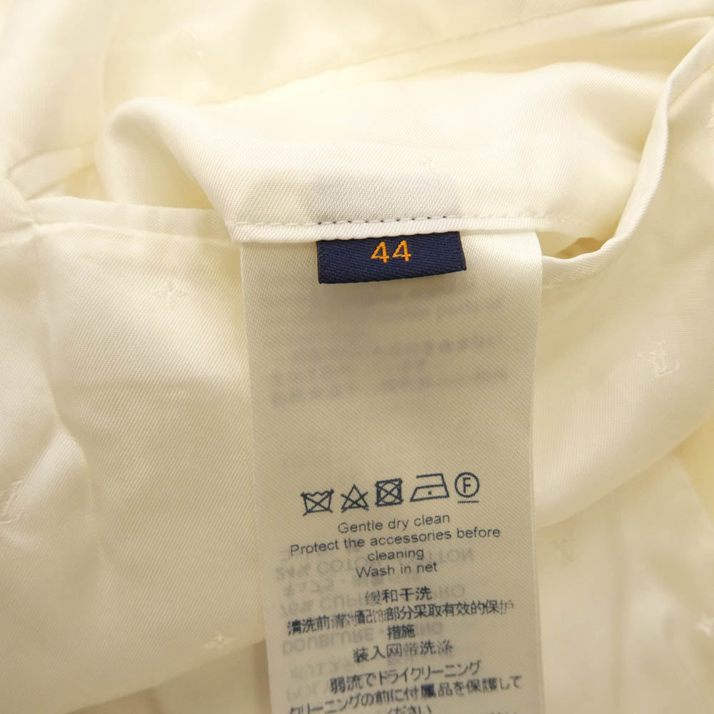 LOUIS VUITTON ルイ・ヴィトン 19SS RM191 JMD HGJ60E ヴァージル期 イタリア製 Plain Rainbow ダブルブレスト 2B テーラードジャケット アイボリー系 44【美品】【中古】