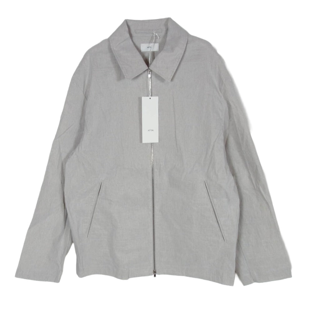 ATON エイトン 25SS JKAGGM0201 STRETCH NYLON LINEN ZIP-UP JK ストレッチ ナイロン リネン ジップアップ ジャケット RAW LINEN 4【極上美品】【中古】