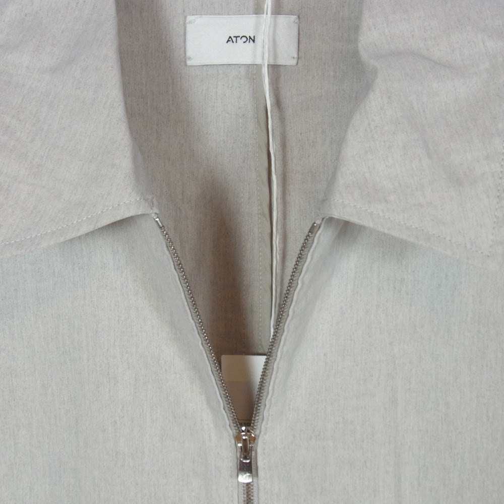 ATON エイトン 25SS JKAGGM0201 STRETCH NYLON LINEN ZIP-UP JK ストレッチ ナイロン リネン ジップアップ ジャケット RAW LINEN 4【極上美品】【中古】