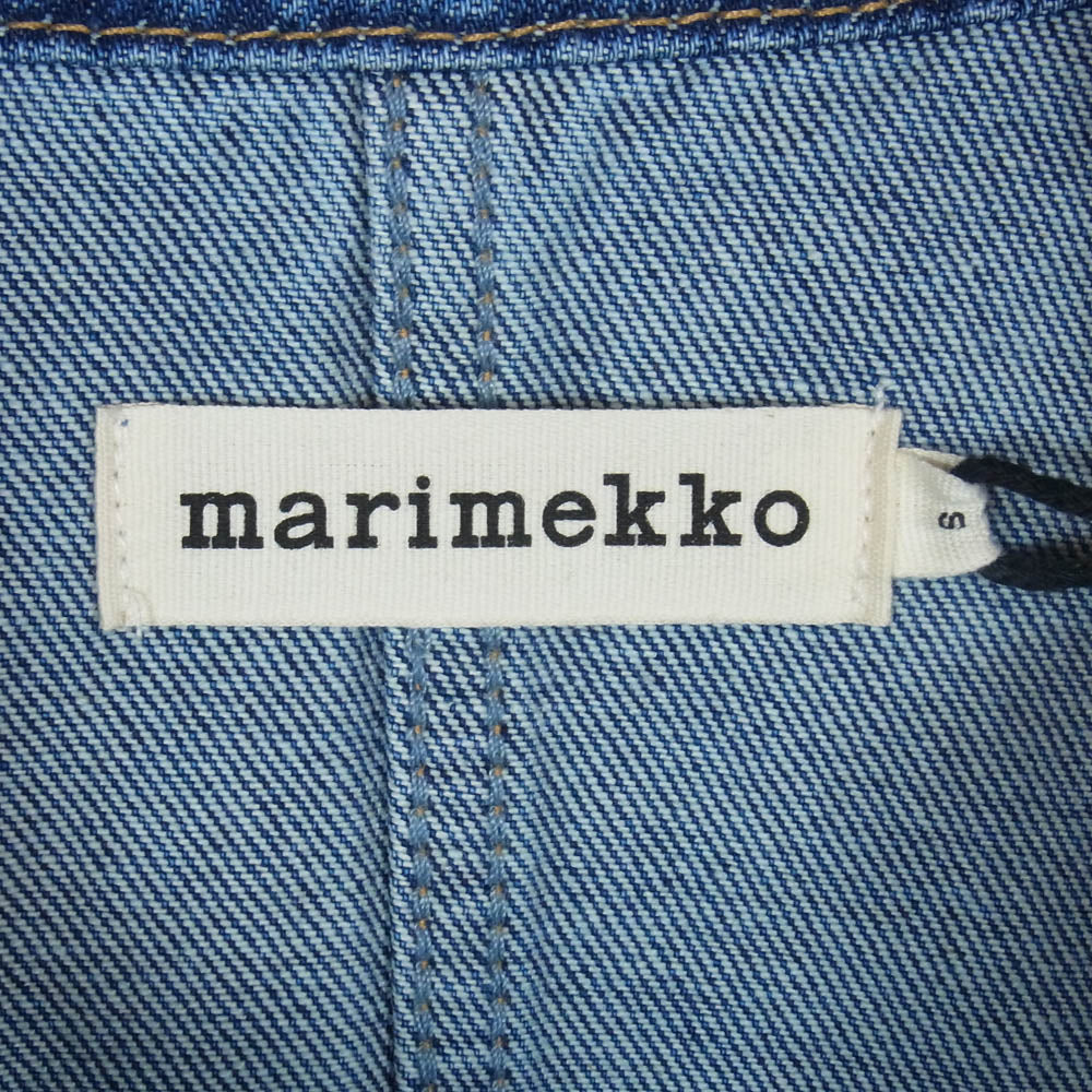 マリメッコ Maridenim Poweri Unikko ウニッコ エンブロイダリー デニムジャケット インディゴブルー系 S【極上美品】【中古】