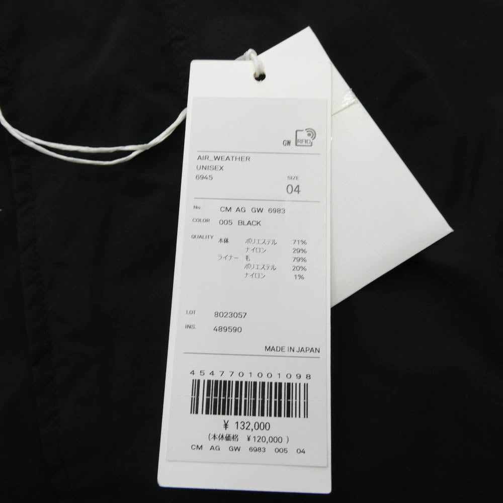 ATON エイトン CMAGGW6983 AIR WEATHER FISHTAIL COAT エアーウェザー フィッシュテール モッズコート ブラック系 04【極上美品】【中古】