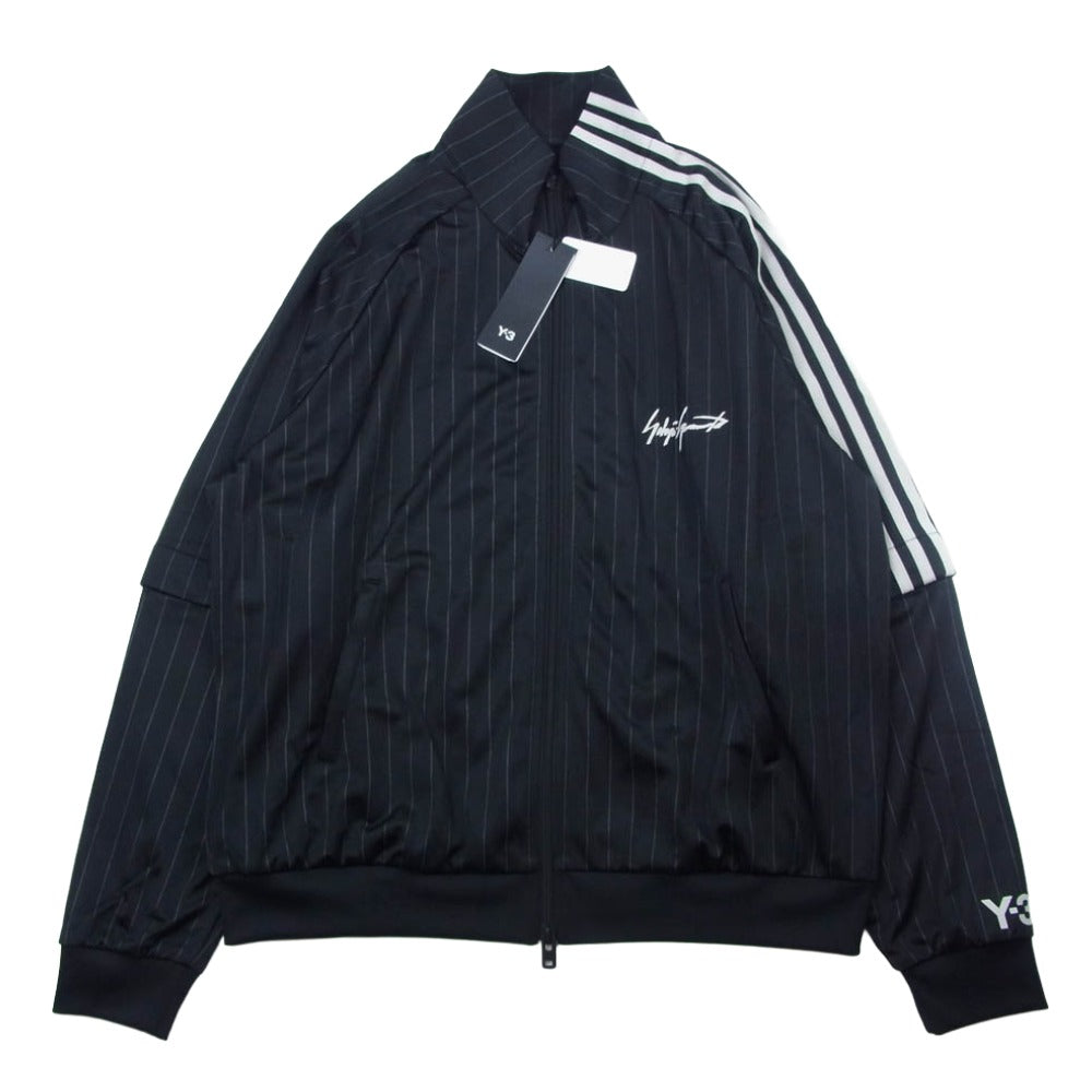 Y-3 Yohji Yamamoto ワイスリー ヨウジヤマモト KQ9719 BASKETBALL TRACK TOP ストライプ ロゴプリント バスケットボール トラックトップ トラックジャケット ブラック系 L【極上美品】【中古】