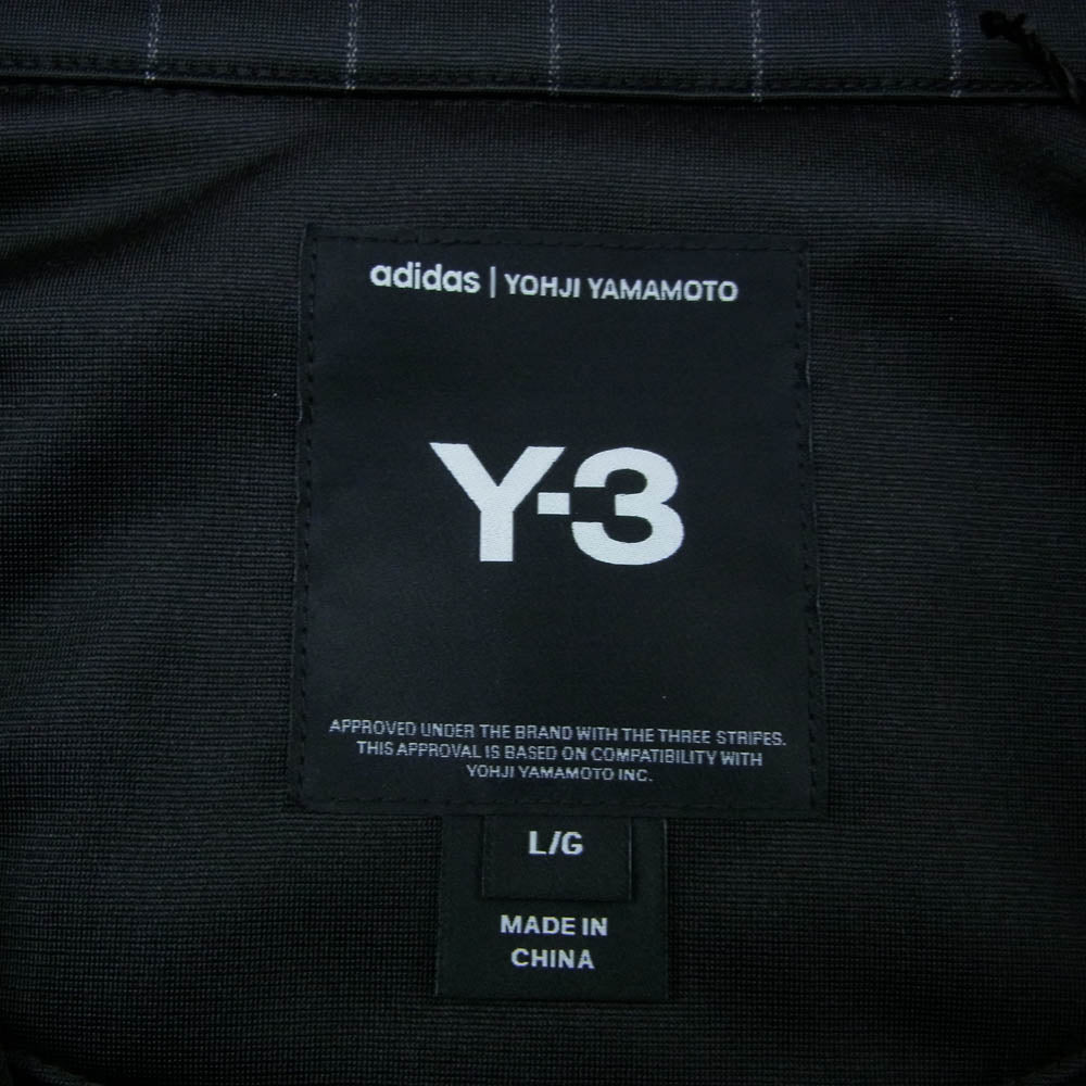 Y-3 Yohji Yamamoto ワイスリー ヨウジヤマモト KQ9719 BASKETBALL TRACK TOP ストライプ ロゴプリント バスケットボール トラックトップ トラックジャケット ブラック系 L【極上美品】【中古】