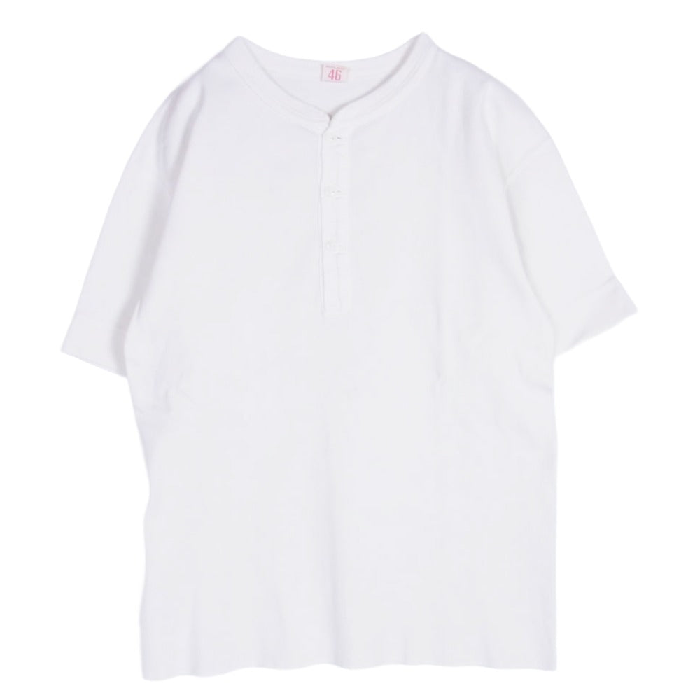 The REAL McCOY'S ザリアルマッコイズ BALL PARK ヘンリーネック 半袖 Tシャツ カットソー ホワイト系 46【中古】