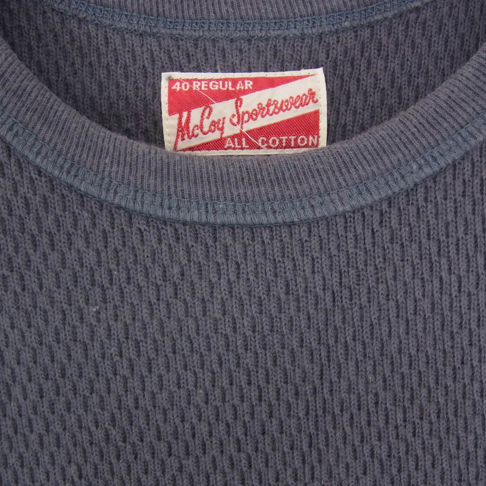The REAL McCOY'S ザリアルマッコイズ ALL COTTON ヘビーウェイト サーマル ワッフル カットソー グレー系 40【中古】