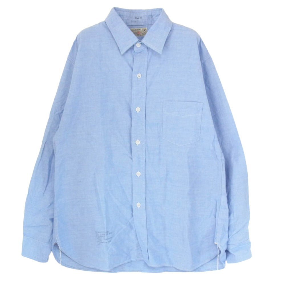 Buzz Rickson's バズリクソンズ BR28824 COTTON OXFORD CLOTH 4oz オックスフォード 長袖 シャツ インディゴブルー系 16【中古】