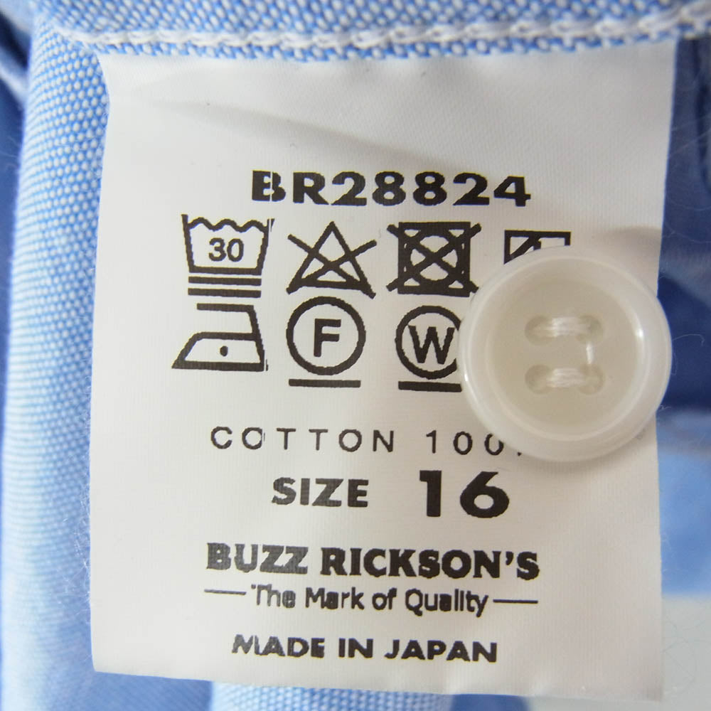Buzz Rickson's バズリクソンズ BR28824 COTTON OXFORD CLOTH 4oz オックスフォード 長袖 シャツ インディゴブルー系 16【中古】