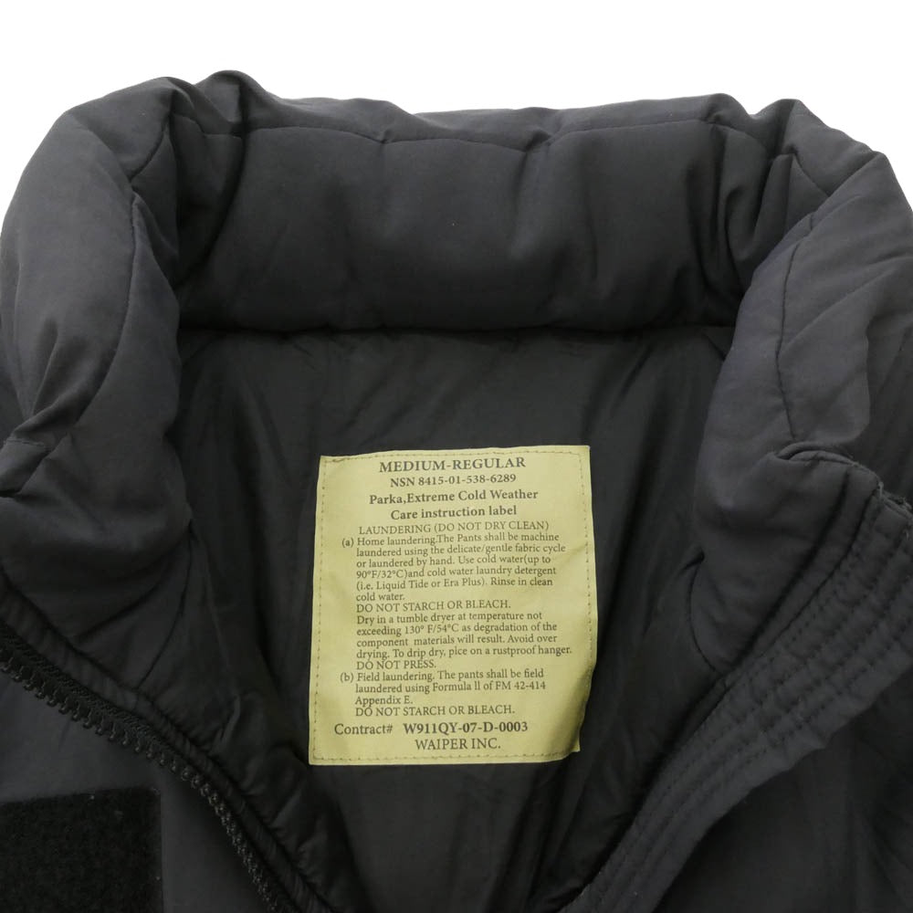 WAIPER ワイパー 21WP62 8415-01-538-6289 ECWCS Gen3 THINSULATE Level7 BLACK エクワックス レベル7 中綿 ジャケット ブラック系 M【中古】