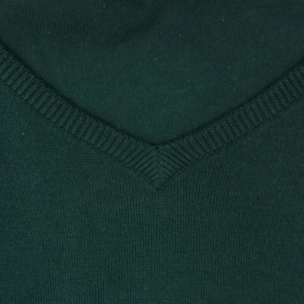 JOHN SMEDLEY ジョンスメドレー 英国製 SEA ISLAND COTTON シー アイランド コットン 30ゲージ Vネック 長袖 ニット セーター グリーン系 M【中古】