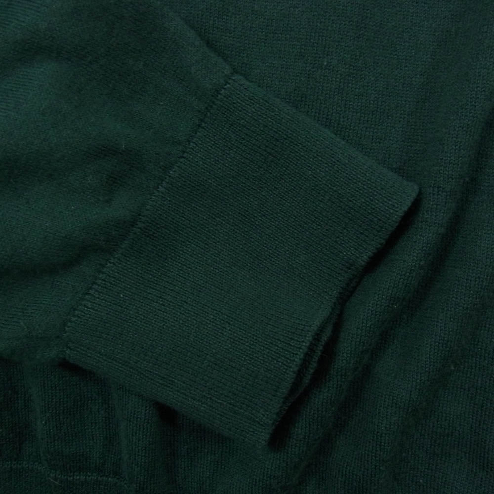 JOHN SMEDLEY ジョンスメドレー 英国製 SEA ISLAND COTTON シー アイランド コットン 30ゲージ Vネック 長袖 ニット セーター グリーン系 M【中古】