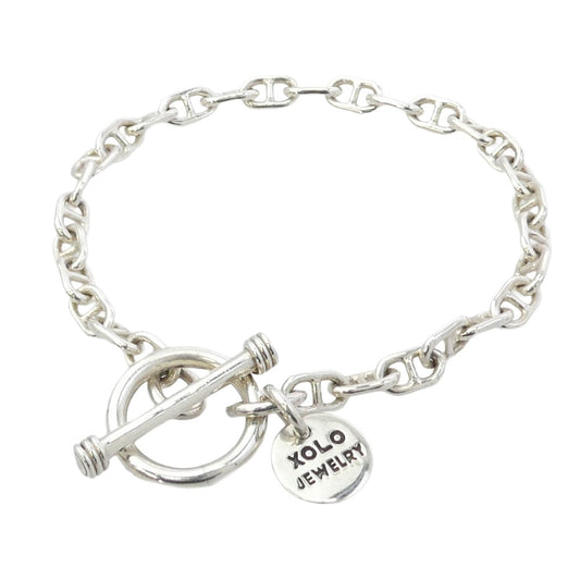 ショロジュエリー XOB107-19 Solid Anchor Link Bracelet 4mm ソリッド アンカー リンク ブレスレット アクセサリー シルバー系【中古】