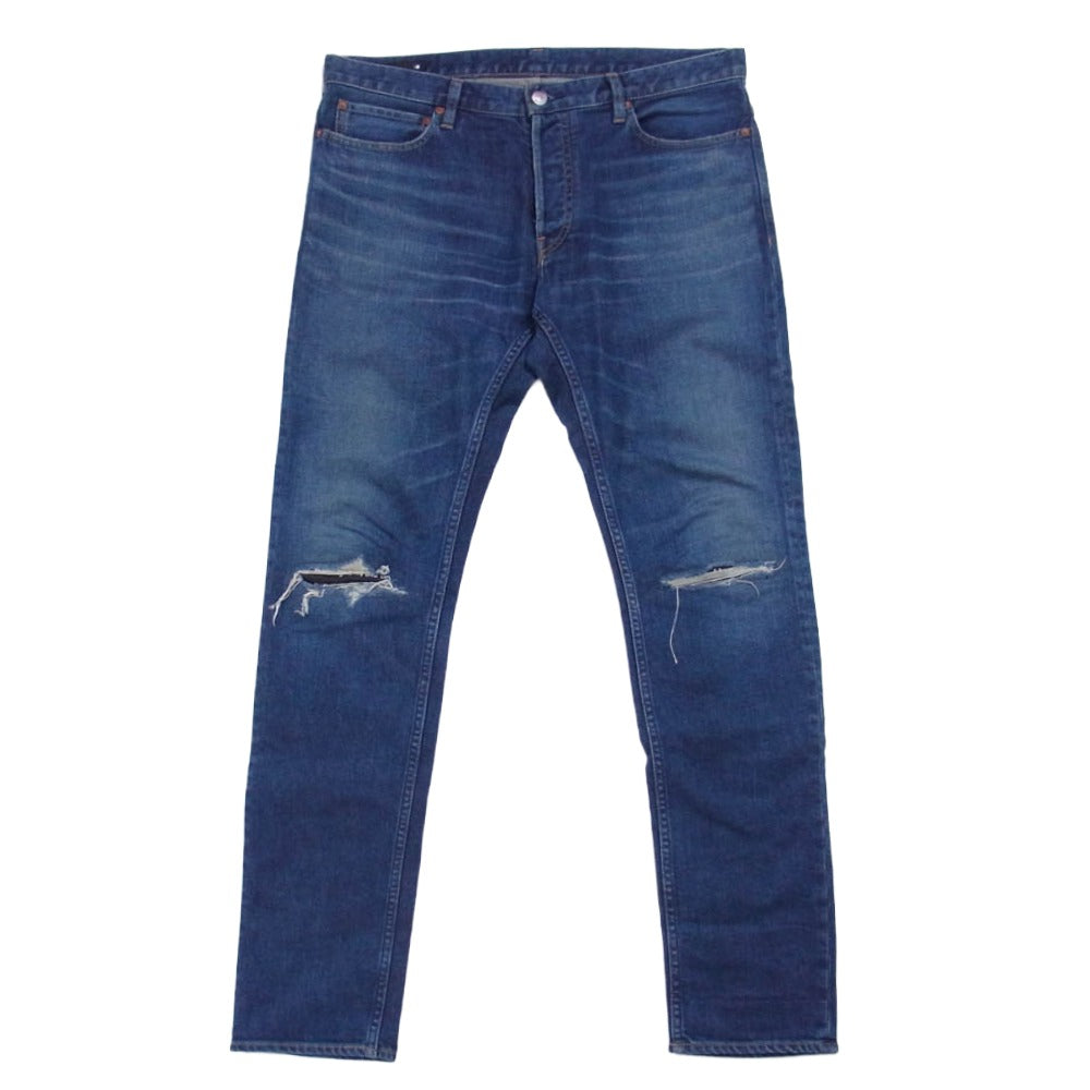 MINEDENIM マインデニム 2011-1002-86-352 S.Slim ボタンフライ ダメージ加工 ジーンズ デニムパンツ インディゴブルー系 12【中古】