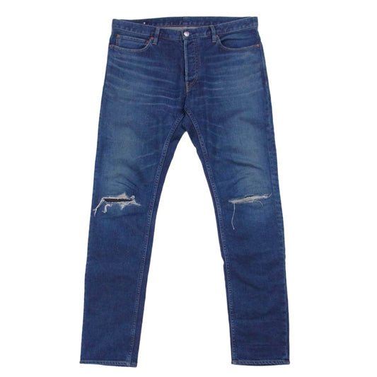 MINEDENIM マインデニム 2011-1002-86-352 S.Slim ボタンフライ ダメージ加工 ジーンズ デニムパンツ インディゴブルー系 12【中古】