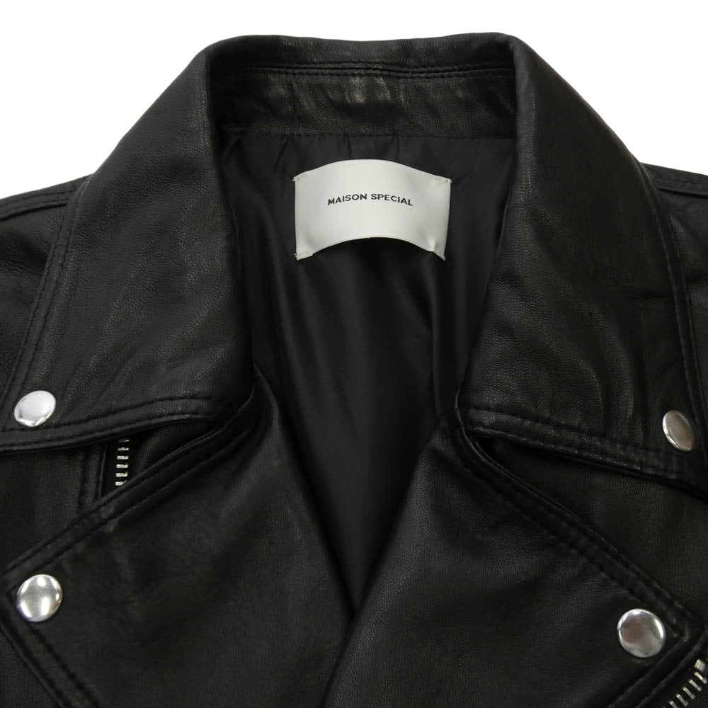 メゾンスペシャル 11241211503 Dress-Fit Sheep Leather Double Rider Jacket ドレスフィット シープレザー ダブルライダース ジャケット ブラック系 2【中古】