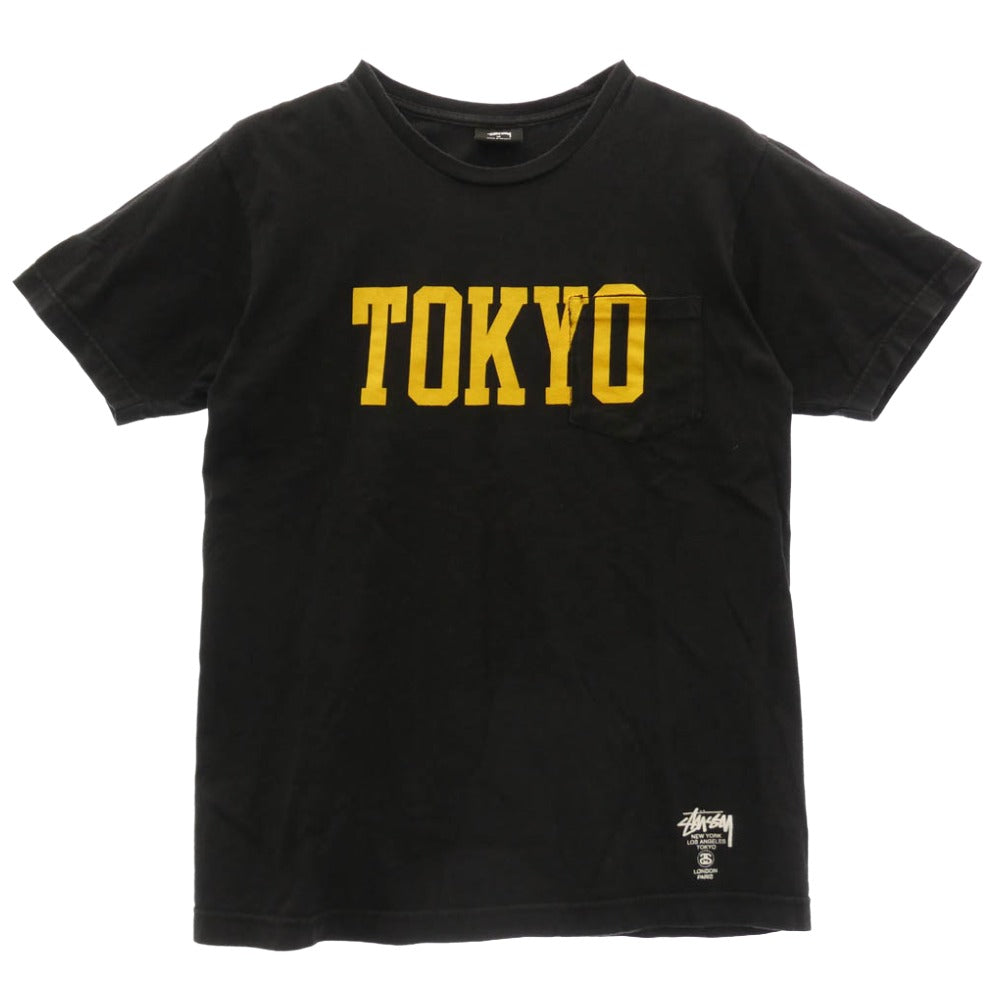 STUSSY ステューシー TOKYO 東京限定 プリント クルーネック 半袖 Tシャツ ブラック系 M【中古】
