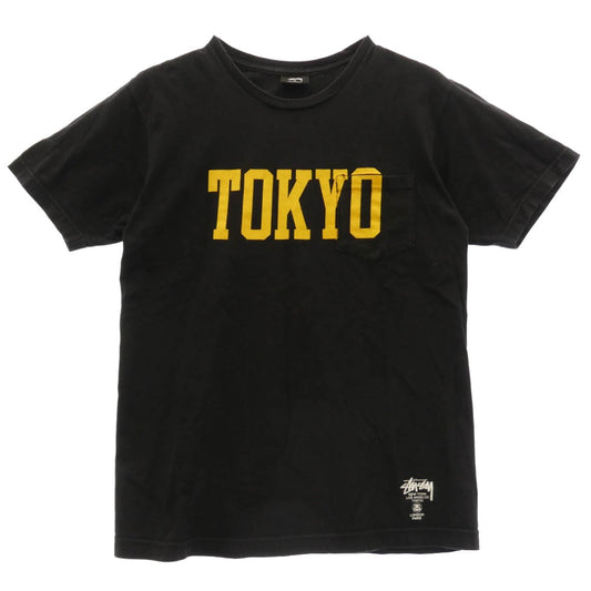 STUSSY ステューシー TOKYO 東京限定 プリント クルーネック 半袖 Tシャツ ブラック系 M【中古】