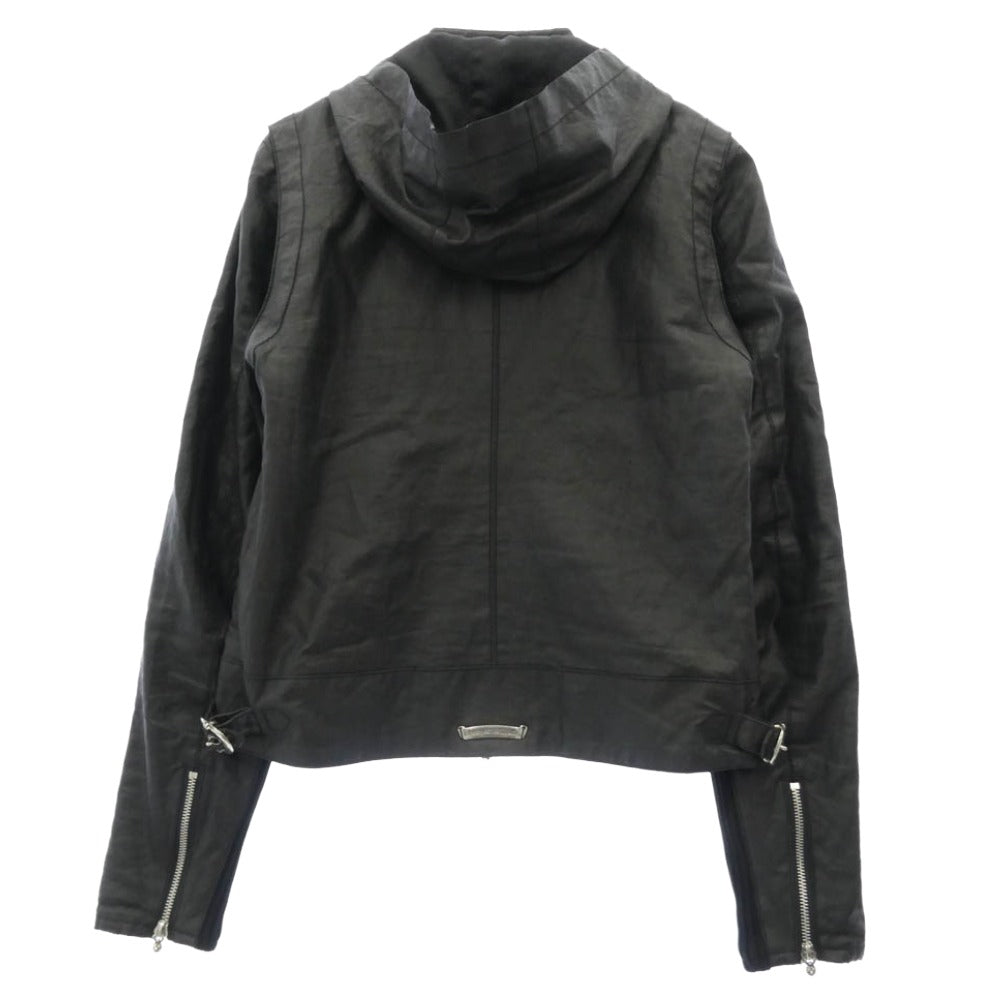 CHROME HEARTS クロムハーツ（原本無） ダガー&クロスボールダブルジップ バックスクロールラベル コーティング パデッド フーデッド ブルゾン ジャケット ブラック系 SM【中古】