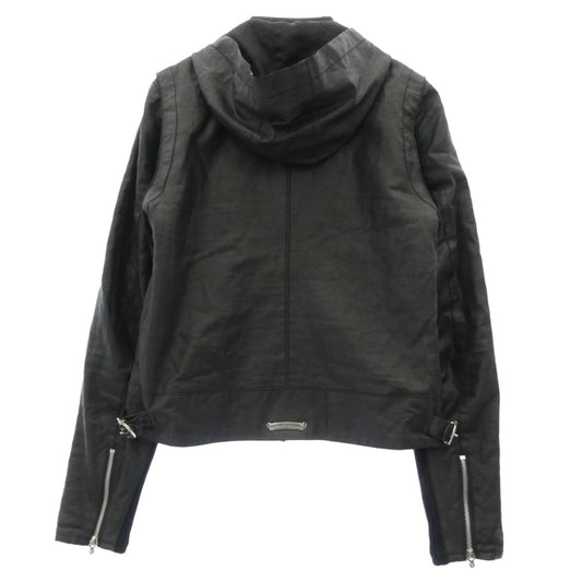 CHROME HEARTS クロムハーツ（原本無） ダガー&クロスボールダブルジップ バックスクロールラベル コーティング パデッド フーデッド ブルゾン ジャケット ブラック系 SM【中古】