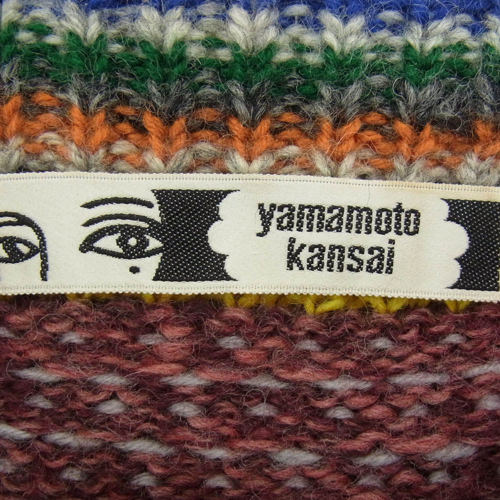 山本寛斎 80～90s 顔タグ ショートスリーブ 半袖 ニット マルチカラー系 サイズ表記無【中古】