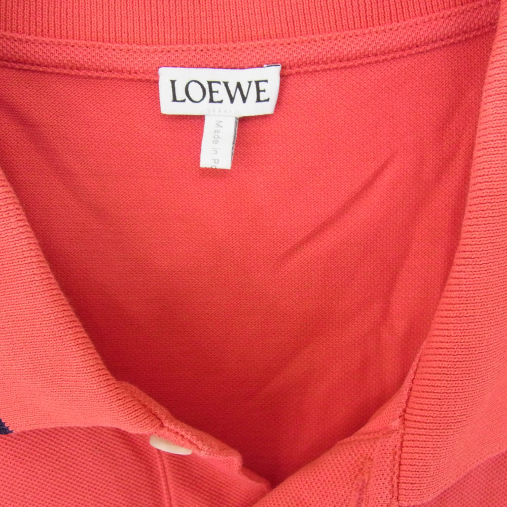 LOEWE ロエベ h526341x99 アナグラム コットン 半袖 ポロ シャツ レッド系 M【中古】