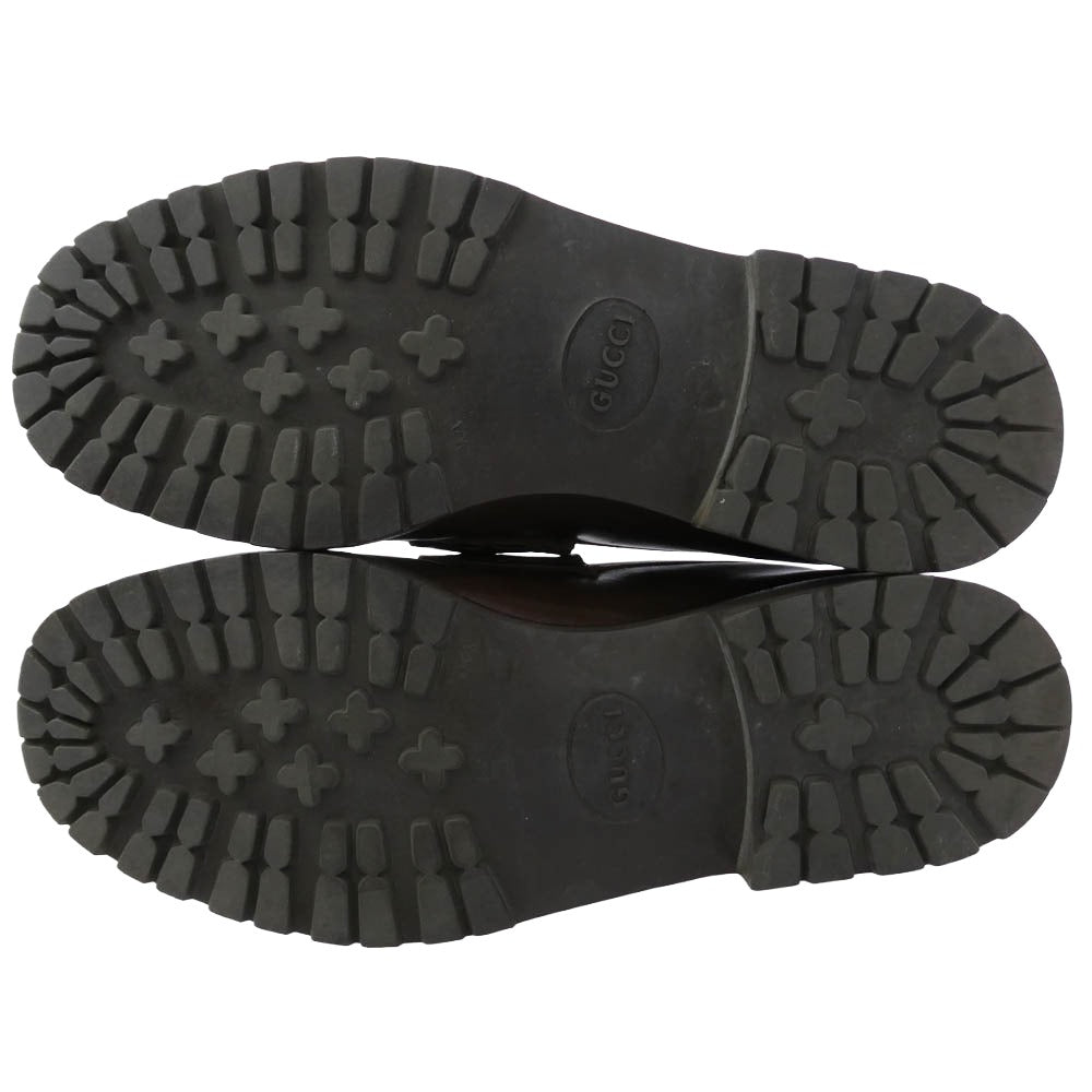 GUCCI グッチ ホースビットローファー タンクソール シューズ ブラウン系 ゴールド系 40.5E【中古】