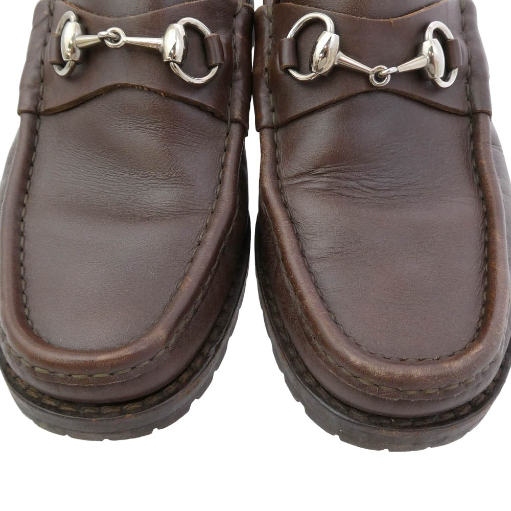 GUCCI グッチ ホースビットローファー タンクソール シューズ ブラウン系 ゴールド系 40.5E【中古】