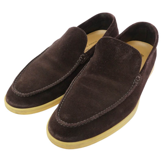 Loro Piana ロロピアーナ イタリア製 SUMMER WALK サマーウォーク スエード モカシン スリッポン シューズ ダークブラウン系 41.5【中古】