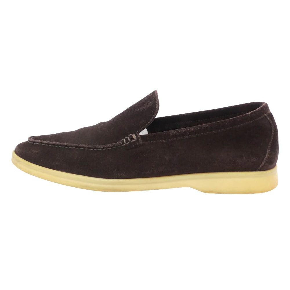 Loro Piana ロロピアーナ イタリア製 SUMMER WALK サマーウォーク スエード モカシン スリッポン シューズ ダークブラウン系 41.5【中古】