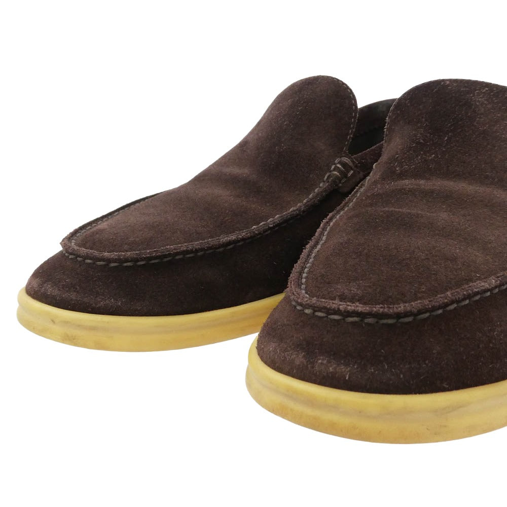 Loro Piana ロロピアーナ イタリア製 SUMMER WALK サマーウォーク スエード モカシン スリッポン シューズ ダークブラウン系 41.5【中古】