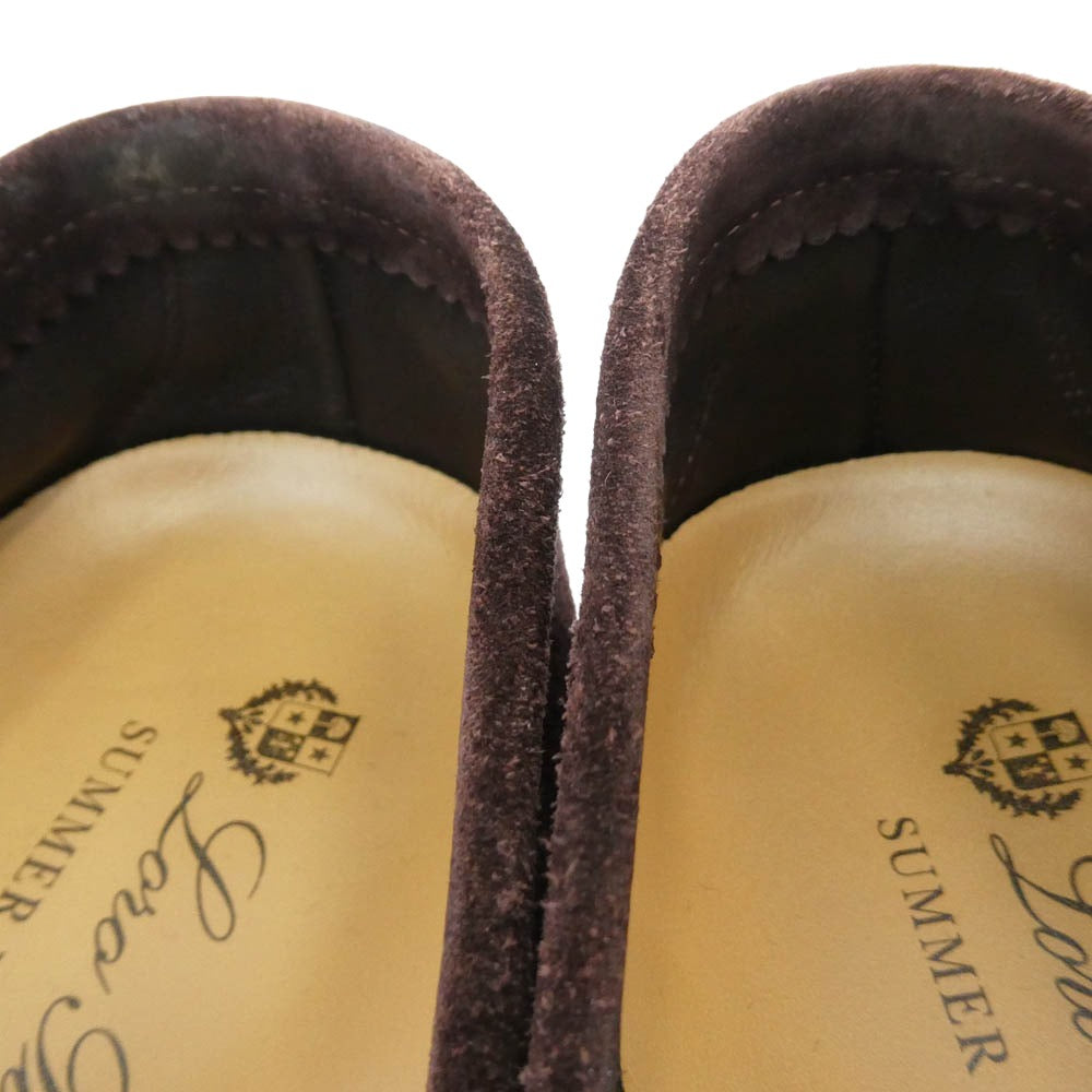 Loro Piana ロロピアーナ イタリア製 SUMMER WALK サマーウォーク スエード モカシン スリッポン シューズ ダークブラウン系 41.5【中古】