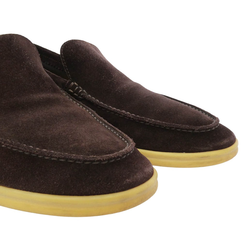 Loro Piana ロロピアーナ イタリア製 SUMMER WALK サマーウォーク スエード モカシン スリッポン シューズ ダークブラウン系 41.5【中古】