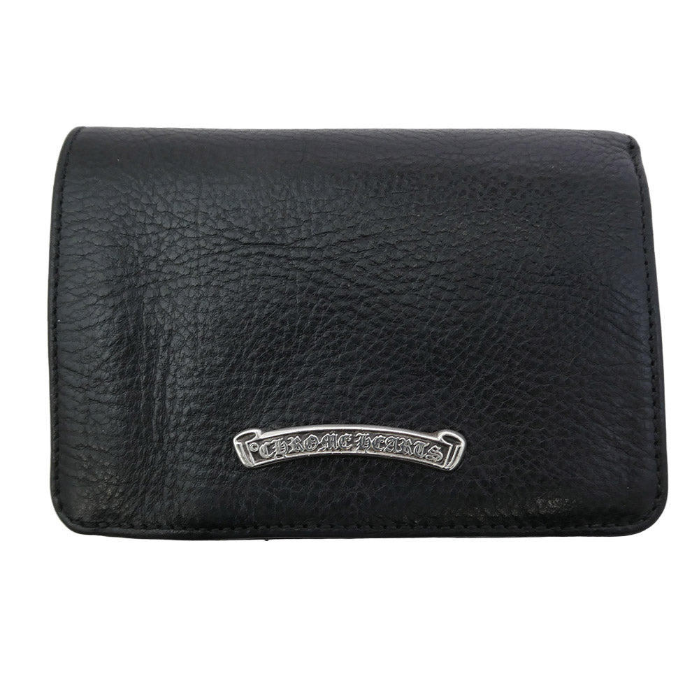 CHROME HEARTS クロムハーツ（原本無） JOEY ジョーイ スクロールラベル レザー ウォレット 財布 ブラック系【中古】