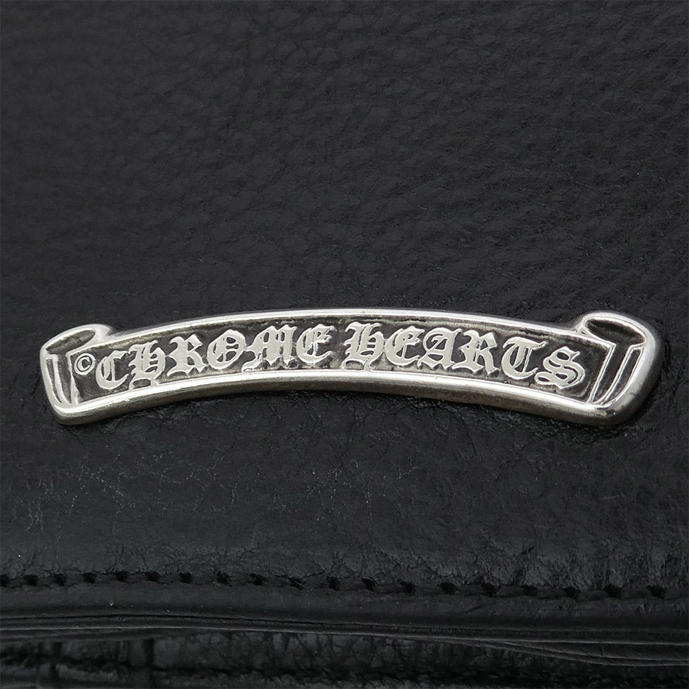 CHROME HEARTS クロムハーツ（原本無） JOEY ジョーイ スクロールラベル レザー ウォレット 財布 ブラック系【中古】