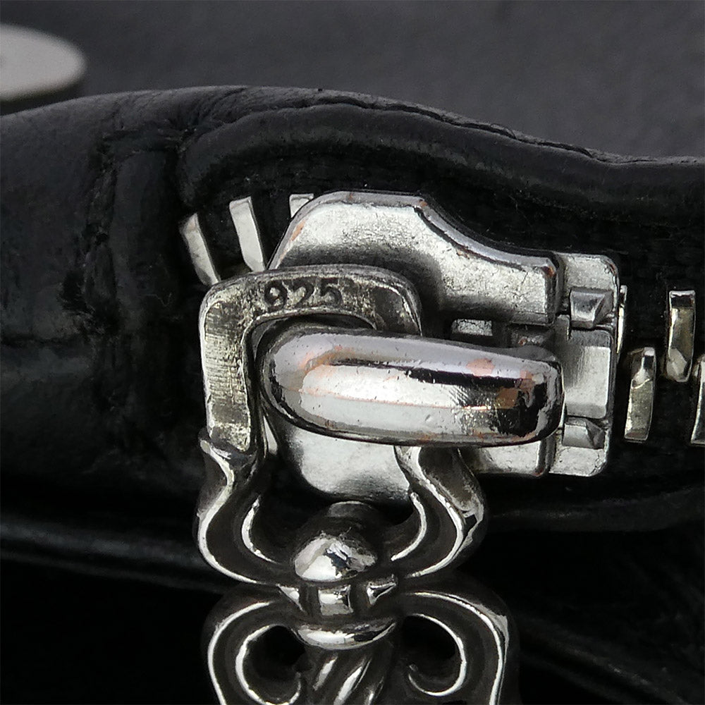 CHROME HEARTS クロムハーツ（原本無） JOEY ジョーイ スクロールラベル レザー ウォレット 財布 ブラック系【中古】