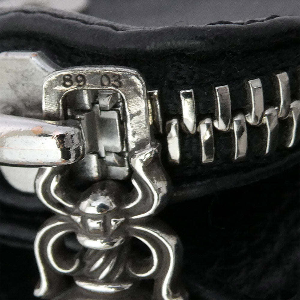 CHROME HEARTS クロムハーツ（原本無） JOEY ジョーイ スクロールラベル レザー ウォレット 財布 ブラック系【中古】