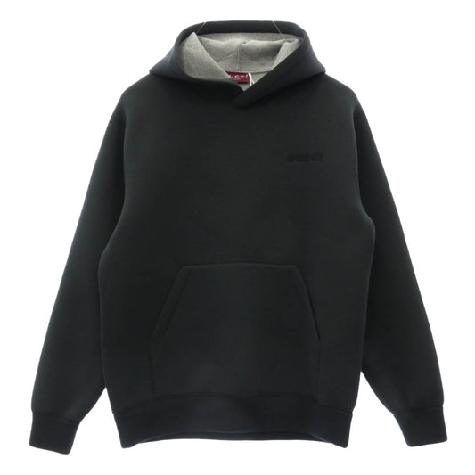 GUCCI グッチ 824343 XJG70 ジャージー フーディー スウェットシャツ プルオーバー パーカー ブラック系 M【中古】