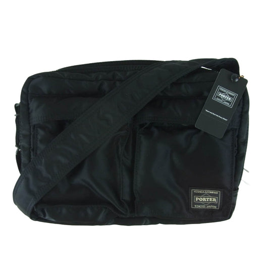 PORTER ポーター TANKER SLING BAG W zip タンカー スリングバッグ ダブルジップ ショルダー バッグ ブラック系【極上美品】【中古】