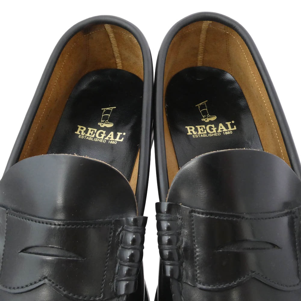 REGAL リーガル 2177 コイン レザー ベニー ローファー ビジネス シューズ ブラック系 M 25【中古】