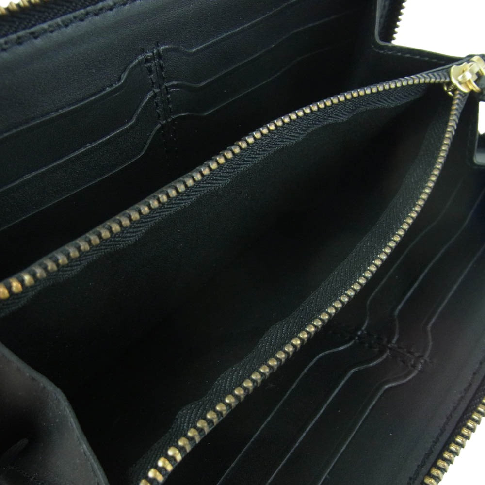 Felisi フェリージ 125 ラウンドジップ ウォレット 長財布 イタリア製 ブラック系【美品】【中古】