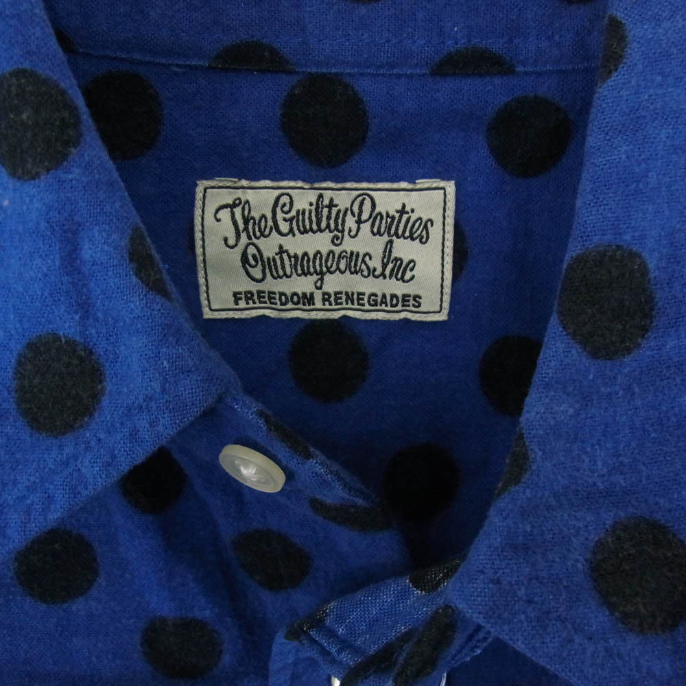 WACKO MARIA ワコマリア The Guilty Parties ドット柄 長袖 シャツ ブルー系 S【中古】
