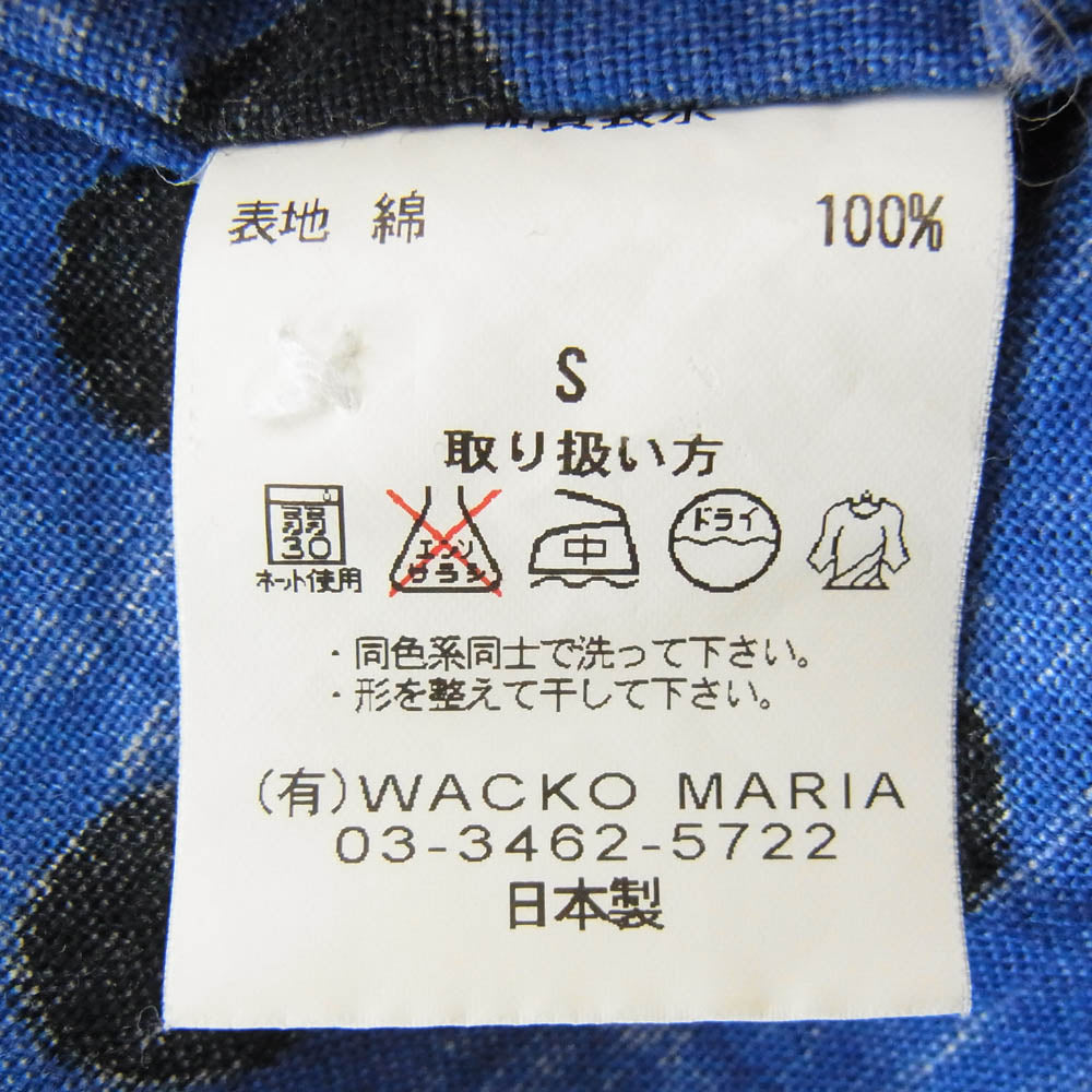 WACKO MARIA ワコマリア The Guilty Parties ドット柄 長袖 シャツ ブルー系 S【中古】