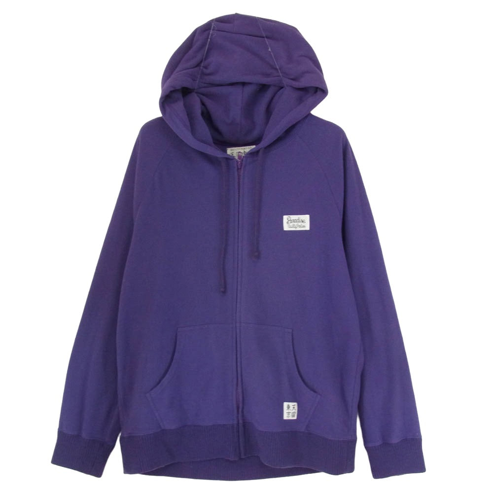WACKO MARIA ワコマリア ロゴパッチ フリース ジップアップ フーディー パーカー パープル系 M【中古】