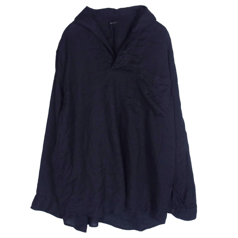 COMOLI コモリ 23SS X01-02023 リネンツイル スキッパーシャツ ダークネイビー系 2【中古】
