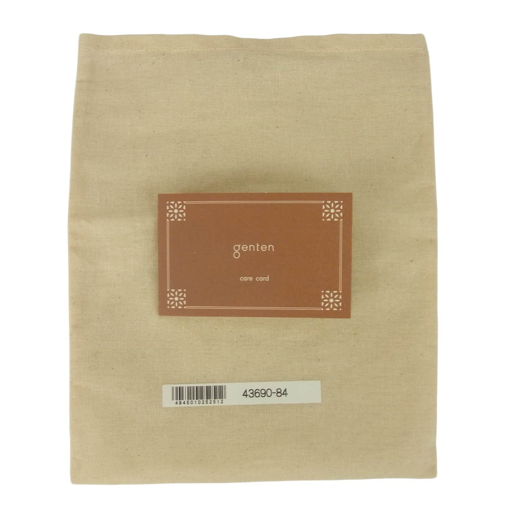 genten ゲンテン 43690-84 2026年ギャランティ付属 S-タスカ レザー カードケース ネイビー系【中古】