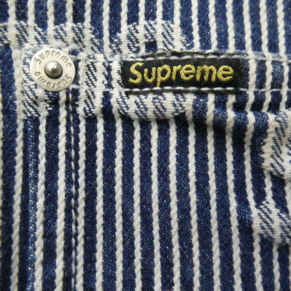 Supreme シュプリーム 24SS Denim Chore Trucker Jacket ロゴ ストライプ デニム チョア トラッカー ジャケット ブルー系 ホワイト系 S【中古】