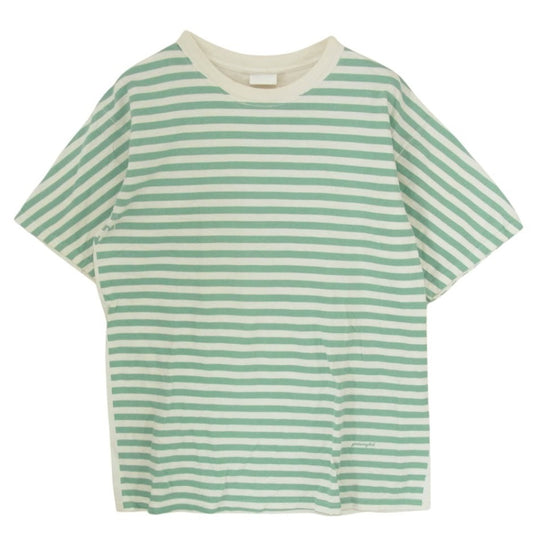 GOODENOUGH グッドイナフ ボーダープリント 半袖 Tシャツ グリーン系 サイズ表記無【中古】