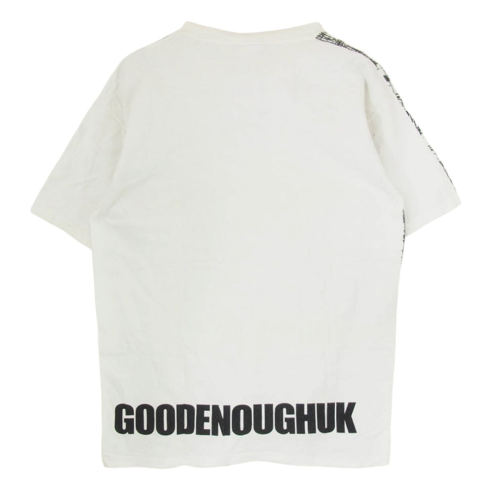 GOODENOUGH グッドイナフ 有刺鉄線総柄プリント 半袖 Tシャツ ホワイト系 サイズ表記無【中古】