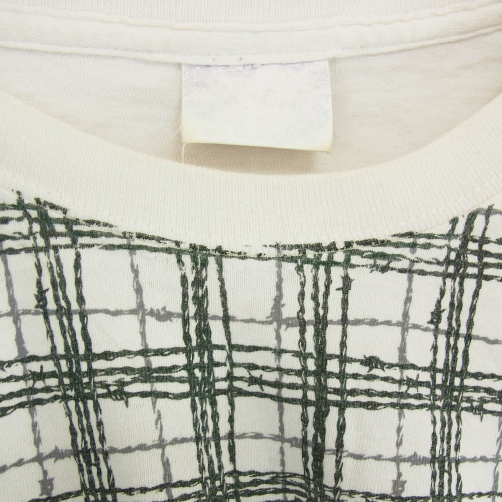 GOODENOUGH グッドイナフ 有刺鉄線総柄プリント 半袖 Tシャツ ホワイト系 サイズ表記無【中古】
