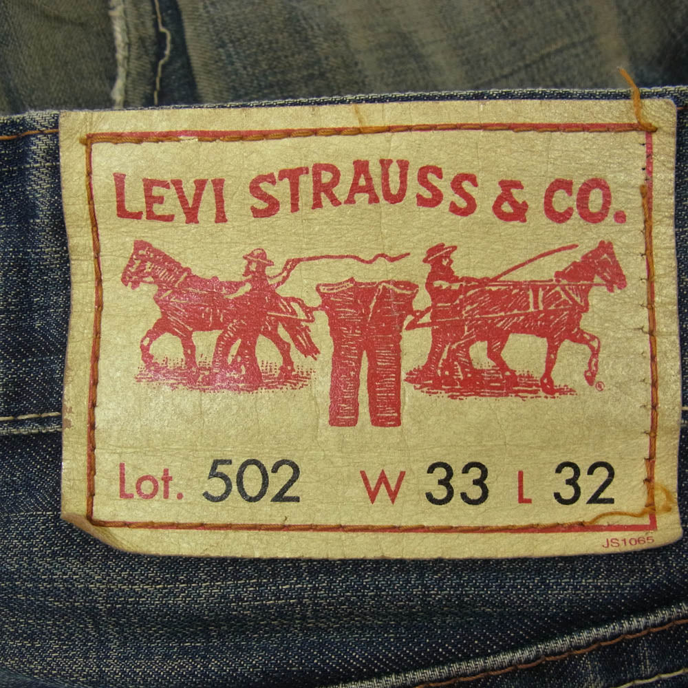 Levi's リーバイス 502 ストレート コットン デニム パンツ インディゴブルー系 33【中古】